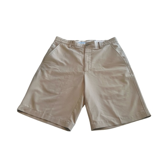 FootJoy Performance Golf Shorts Mens 32 Khaki Wicking Stretch Chino - Picture 1 of 5